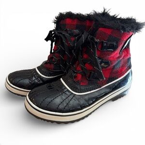 Sorel Black and Red Winter Boots